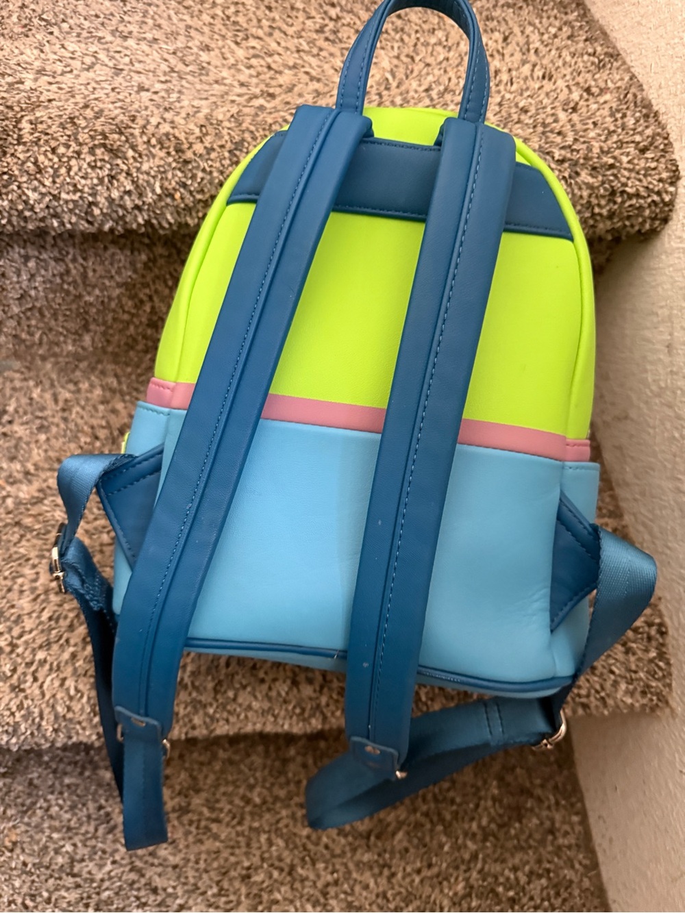 Loungefly Pizza Planet Alien Mini Backpack - Lime Green & Blue - Picture 2 of 3